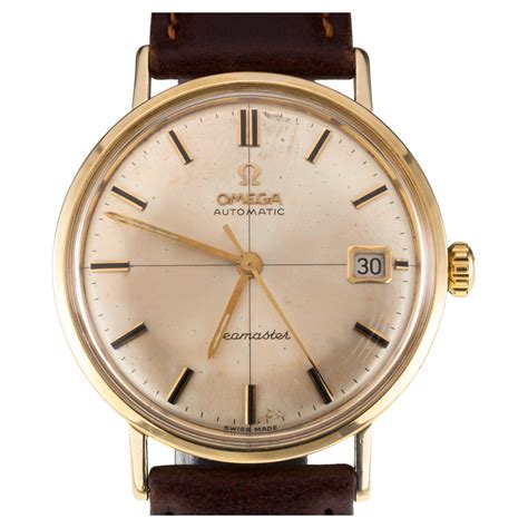 omega 14k watch|14k gold omega men's watch.